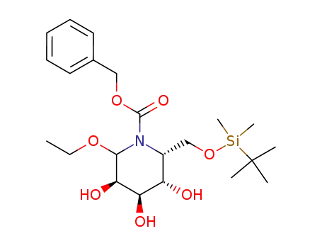 (2R,3S,4R,5R)-2-(tert-butyldimethylsilyloxymethyl)-6-ethoxy-3,4,5-trihydroxypiperidine-1-carboxylic acid benzyl ester