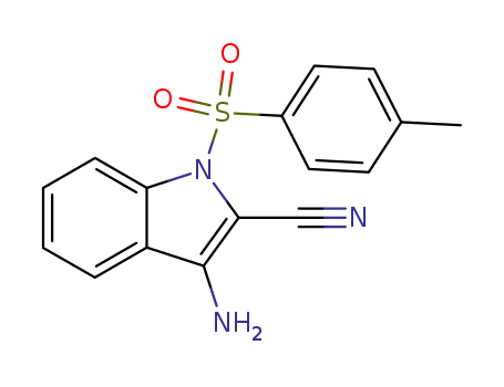 Molecular Structure of 74897-46-4 (1H-Indole-2-carbonitrile, 3-amino-1-[(4-methylphenyl)sulfonyl]-)