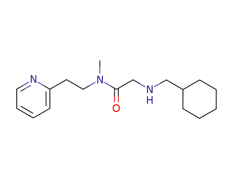 Molecular Structure of 192516-54-4 (Acetamide,
2-[(cyclohexylmethyl)amino]-N-methyl-N-[2-(2-pyridinyl)ethyl]-)