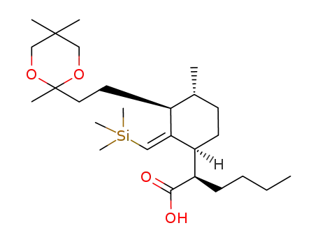 (1''S,1'''S,3''S,6''R)-(2''E)-2-<2'-<3''-(1'''-carboxypentyl)-6''-methyl-2''-<(trimethylsilyl)methylene>cyclohexyl>ethyl>-2,5,5-trimethyl-1,3-dioxane