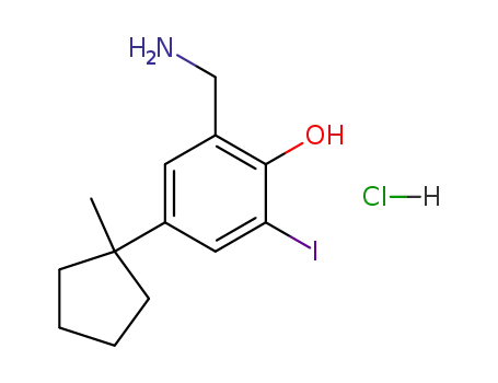 2-Aminomethyl-6-iodo-4-(1-methyl-cyclopentyl)-phenol; hydrochloride