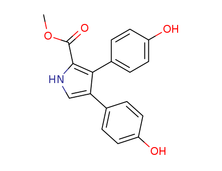 Molecular Structure of 168010-02-4 (1H-Pyrrole-2-carboxylicacid, 3,4-bis(4-hydroxyphenyl)-, methyl ester)
