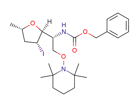[(R)-1-((2S,3R,5S)-3-Iodo-5-methyl-tetrahydro-furan-2-yl)-2-(2,2,6,6-tetramethyl-piperidin-1-yloxy)-ethyl]-carbamic acid benzyl ester