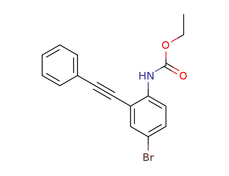 Molecular Structure of 221353-39-5 (Ethyl 4-bromo-(2-phenylethynyl)phenylcarbamate)