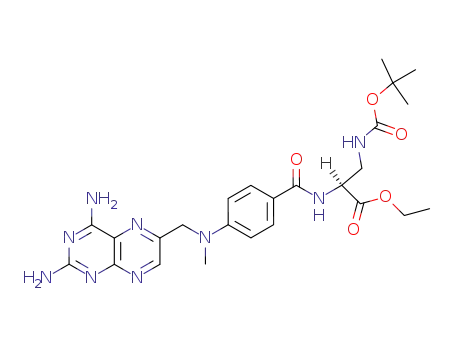 Molecular Structure of 96846-12-7 ((S)-3-tert-Butoxycarbonylamino-2-{4-[(2,4-diamino-pteridin-6-ylmethyl)-methyl-amino]-benzoylamino}-propionic acid ethyl ester)