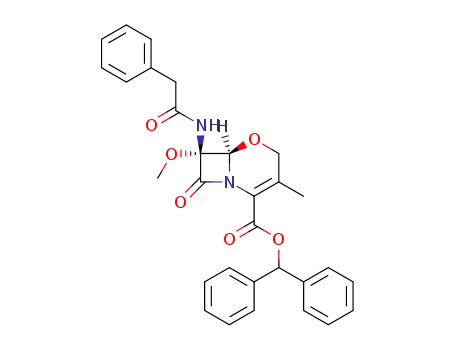 diphenylmethyl 7β-(phenylacetamido)-7α-methoxy-3-methyl-1-oxadethia-3-cephem-4-carboxylate