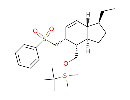 (+/-)-tert-butyl<<(1S,3aR,4S,5R,7aS)-1-ethyl-3a,4,5,7a-tetrahydro-5-<(phenylsulfonyl)methyl>-4-indanyl>methoxy>dimethylsilane
