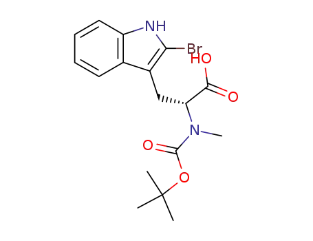 Molecular Structure of 112896-89-6 (D-Tryptophan, 2-bromo-N-[(1,1-dimethylethoxy)carbonyl]-N-methyl-)