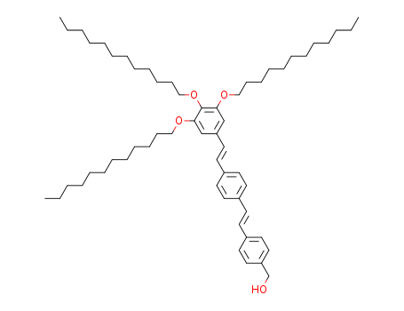 Molecular Structure of 299204-64-1 (Benzenemethanol,
4-[(1E)-2-[4-[(1E)-2-[3,4,5-tris(dodecyloxy)phenyl]ethenyl]phenyl]ethenyl]
-)
