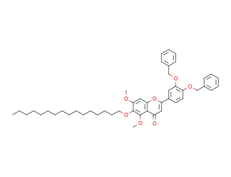 Molecular Structure of 103777-16-8 (2-(3,4-Bis-benzyloxy-phenyl)-6-hexadecyloxy-5,7-dimethoxy-chromen-4-one)