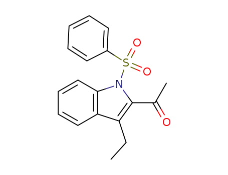 Molecular Structure of 92399-34-3 (1H-Indole, 2-acetyl-3-ethyl-1-(phenylsulfonyl)-)