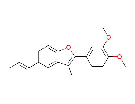 Molecular Structure of 41744-29-0 (Benzofuran,2-(3,4-dimethoxyphenyl)-3- methyl-5-(1E)-1-propenyl- )