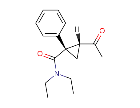 Molecular Structure of 171889-17-1 ((1S,2R)-1-phenyl-2-acetyl-N,N-diethylcyclopropanecarboxamide)
