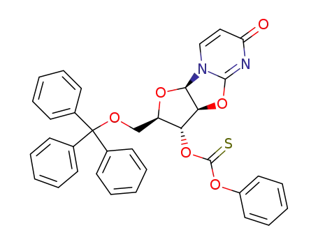 2,2'-anhydro-1-<3-O-(phenoxythiocarbonyl)-5-O-trityl-β-D-threo-pentofuranosyl>uracil