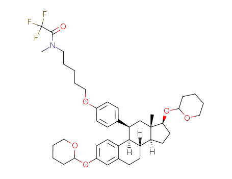 N-[5-[4-[3,17β-bis[tetrahydro(2H)-2-pyranyloxy]estra-1,3,5(10)-trien-11β-yl]phenoxy]pentyl]-N-methyltrifluoroacetamide