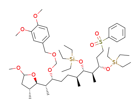 (2R,3R)-2-[(1S,2R,5S,6S,7R,8S)-10-Benzenesulfonyl-2-(3,4-dimethoxy-benzyloxymethoxy)-1,5,7-trimethyl-6,8-bis-triethylsilanyloxy-decyl]-5-methoxy-3-methyl-tetrahydro-furan