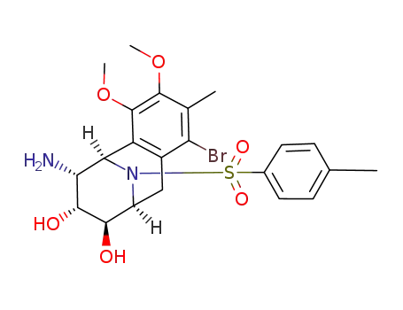 Molecular Structure of 244126-36-1 ((1R,9S,10R,11R,12R)-12-Amino-6-bromo-3,4-dimethoxy-5-methyl-13-(toluene-4-sulfonyl)-13-aza-tricyclo[7.3.1.0<sup>2,7</sup>]trideca-2<sup>(7)</sup>,3,5-triene-10,11-diol)