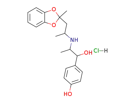 Molecular Structure of 87081-21-8 (4-[1-hydroxy-2-[1-(2-methylbenzo[1,3]dioxol-2-yl)propan-2-ylamino]prop yl]phenol hydrochloride)