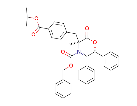 (3S,5S,6R)-4-(benzyloxycarbonyl)-5,6-diphenyl-3-methyl-3-[4'-(tert-butyloxycarbonyl)benzyl]-2,3,5,6-tetrahydro-4H-1,4-oxazin-2-one