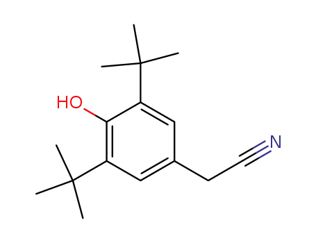 Molecular Structure of 1611-07-0 (3,5-DI-TERT-BUTYL-4-HYDROXYPHENYLACETONITRILE)
