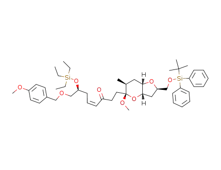(Z)-(S)-1-[(2R,3aS,5R,6S,7aS)-2-(tert-Butyl-diphenyl-silanyloxymethyl)-5-methoxy-6-methyl-hexahydro-furo[3,2-b]pyran-5-yl]-8-(4-methoxy-benzyloxy)-7-triethylsilanyloxy-oct-4-en-3-one