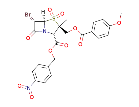 p-nitrobenzyl 6α-bromo-2β-<<(methoxybenzoyl)oxy>methyl>-2α-methylpenam-3α-carboxylate 1,1-dioxide