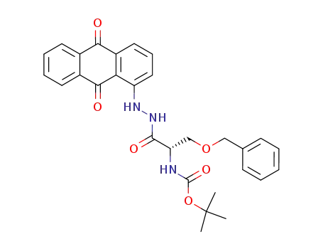 Molecular Structure of 530103-18-5 (N-tBOC-O-benzyl-L-Ser-1-anthraquinonylhydrazide)