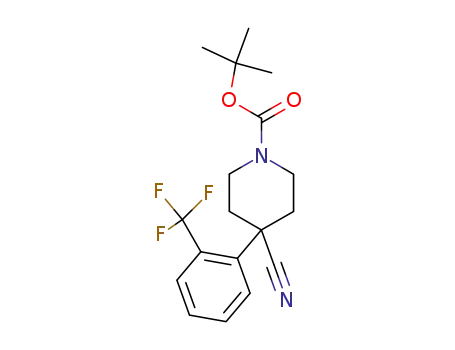 Molecular Structure of 634465-94-4 (1-BOC-4-CYANO-4-(2-TRIFLUOROMETHYLPHENYL)-PIPERIDINE)