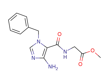 Molecular Structure of 133124-64-8 (4-amino-1-benzyl-5-(N-methoxycarbonylmethyl)carbamoylimidazole)