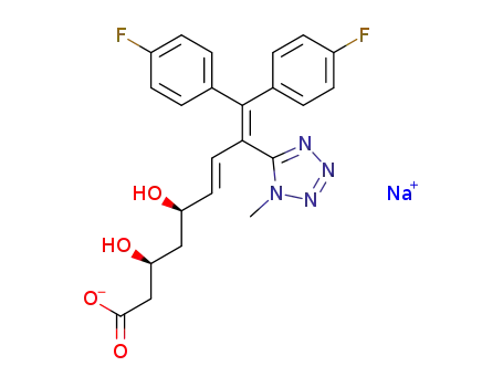 sodium (+/-)-erythro-9,9-bis(4-fluorophenyl)-3,5-dihydroxy-8-(1-methyl-1H-tetrazol-5-yl)-6,8-nonadienoate