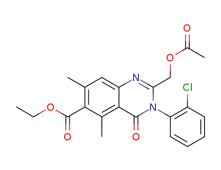 Molecular Structure of 768368-42-9 (6-Quinazolinecarboxylic acid,
2-[(acetyloxy)methyl]-3-(2-chlorophenyl)-3,4-dihydro-5,7-dimethyl-4-oxo-
, ethyl ester)
