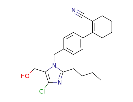 1-Cyclohexene-1-carbonitrile,
2-[4-[[2-butyl-4-chloro-5-(hydroxymethyl)-1H-imidazol-1-yl]methyl]phenyl]
-