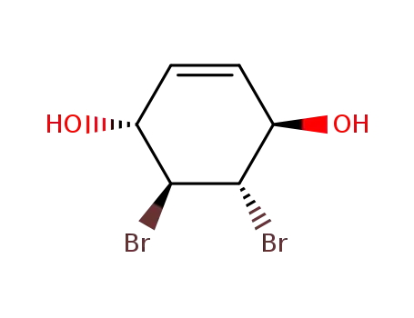 Molecular Structure of 169529-92-4 (2-Cyclohexene-1,4-diol, 5,6-dibromo-, (1R,4R,5S,6S)-)