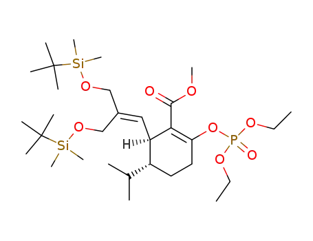 (3SR,4RS)-1-<(diethoxyphosphoryl)oxy>-2-(methoxycarbonyl)-4-(1-methylethyl)-3-<3-(tert-butyldimethylsiloxy)-2-<(tert-butyldimethylsiloxy)methyl>prop-1-en-1-yl>cyclohex-1-ene