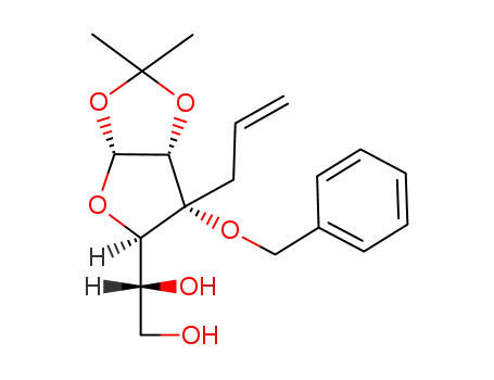 (R)-1-((3aR,5R,6R,6aR)-6-Allyl-6-benzyloxy-2,2-dimethyl-tetrahydro-furo[2,3-d][1,3]dioxol-5-yl)-ethane-1,2-diol