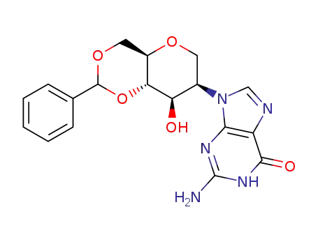 1,5-anhydro-4,6-O-benzylidene-2-deoxy-2-(guanin-9-yl)-D-mannitol