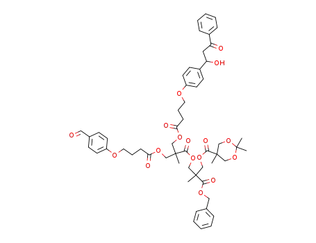 2,2,5-trimethyl-[1,3]dioxane-5-carboxylic acid 2-benzyloxycarbonyl-3-(2-[4-(4-formyl-phenoxy)-butyryloxymethyl]-3-{4-[4-(1-hydroxy-3-oxo-3-phenyl-propyl)-phenoxy]-butyryloxy}-2-methyl-propionyloxy)-2-methyl-propyl ester