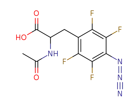 Molecular Structure of 479682-14-9 ((+/-)-2-acetylamino-3-(4-azido-2,3,5,6-tetrafluoro-phenyl)-propionic acid)