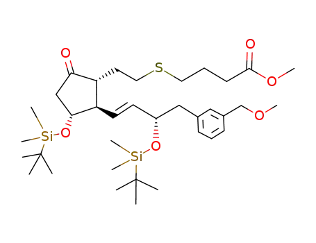 methyl 4-({2-[(1R,2R,3S)-3-{[dimethyl(2-methyl-2-propanyl)silyl]-oxy}-2-{(1E,3S)-3-{[dimethyl(2-methyl-2-propanyl)silyl]oxy}-4-[3-(methoxymethyl)phenyl]-1-buten-1-yl}-5-oxocyclopentyl]ethyl}sulfanyl)-butanoate