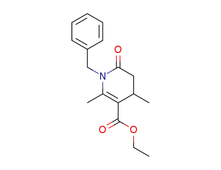 3-Pyridinecarboxylic acid,
1,4,5,6-tetrahydro-2,4-dimethyl-6-oxo-1-(phenylmethyl)-, ethyl ester