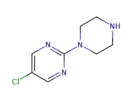 Molecular Structure of 59215-40-6 (PYRIMIDINE, 5-CHLORO-2-(1-PIPERAZINYL)-)