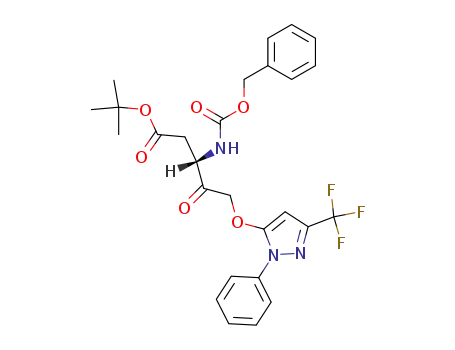 (S)-3-Benzyloxycarbonylamino-4-oxo-5-(2-phenyl-5-trifluoromethyl-2H-pyrazol-3-yloxy)-pentanoic acid tert-butyl ester