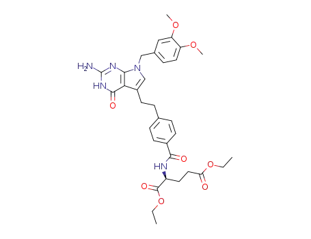 diethyl N-{4-[2-(2-amino-3,4-dihydro-4-oxo-7-(3',4'-dimethoxybenzyl)pyrrolo[2,3-d]pyrimidin-5-yl)ethyl]benzoyl}-L-glutamate
