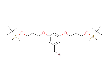 Molecular Structure of 247122-96-9 (3,5-bis[3-(tert-butyldimethylsilyloxy)propyloxy]benzyl bromide)