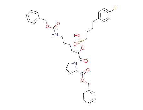 (S)-1-((S)-6-Benzyloxycarbonylamino-2-{[4-(4-fluoro-phenyl)-butyl]-hydroxy-phosphinoyloxy}-hexanoyl)-pyrrolidine-2-carboxylic acid benzyl ester