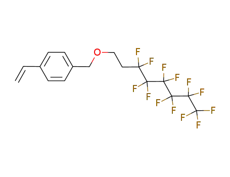 Molecular Structure of 103628-89-3 (Benzene,
1-ethenyl-4-[[(3,3,4,4,5,5,6,6,7,7,8,8,8-tridecafluorooctyl)oxy]methyl]-)