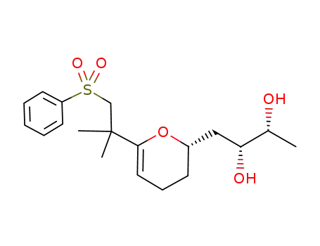 Molecular Structure of 501677-41-4 (2,3-Butanediol,
1-[(2S)-6-[1,1-dimethyl-2-(phenylsulfonyl)ethyl]-3,4-dihydro-2H-pyran-2-
yl]-, (2R,3R)-)