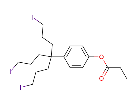 Phenol, 4-[4-iodo-1,1-bis(3-iodopropyl)butyl]-, propanoate