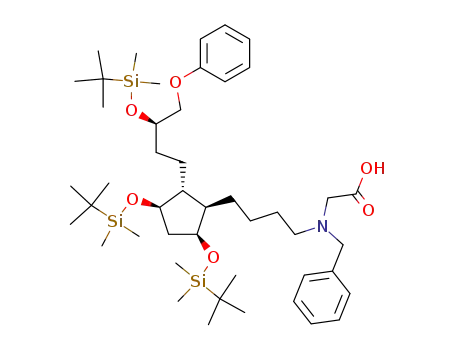 N-benzyl-{4-[3,5-bis(tert-butyldimethylsilyloxy)-2-[3-(tert-butyldimethylsilyloxy)-4-phenoxybutyl]cyclopentyl]butylamino}acetic acid
