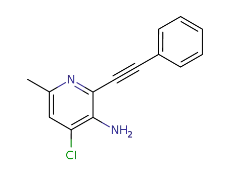 Molecular Structure of 237435-17-5 (3-amino-4-chloro-6-methyl-2-(2-phenylethynyl)pyridine)